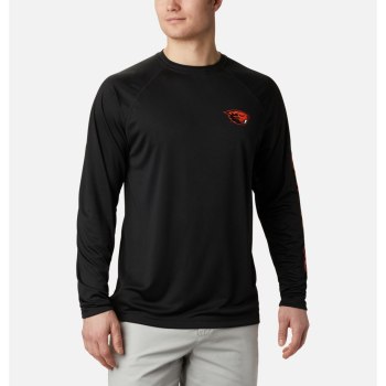 Columbia Sweater Heren, Collegiate PFG Terminal Tackle Long Sleeve - Oregon State Bruin Oranje Zwart